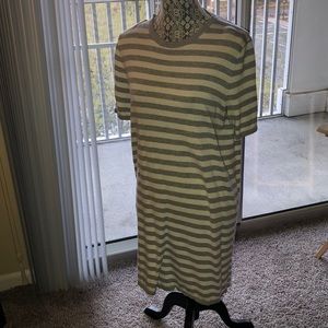 Grey and White Striped Michael Kors  Dress
